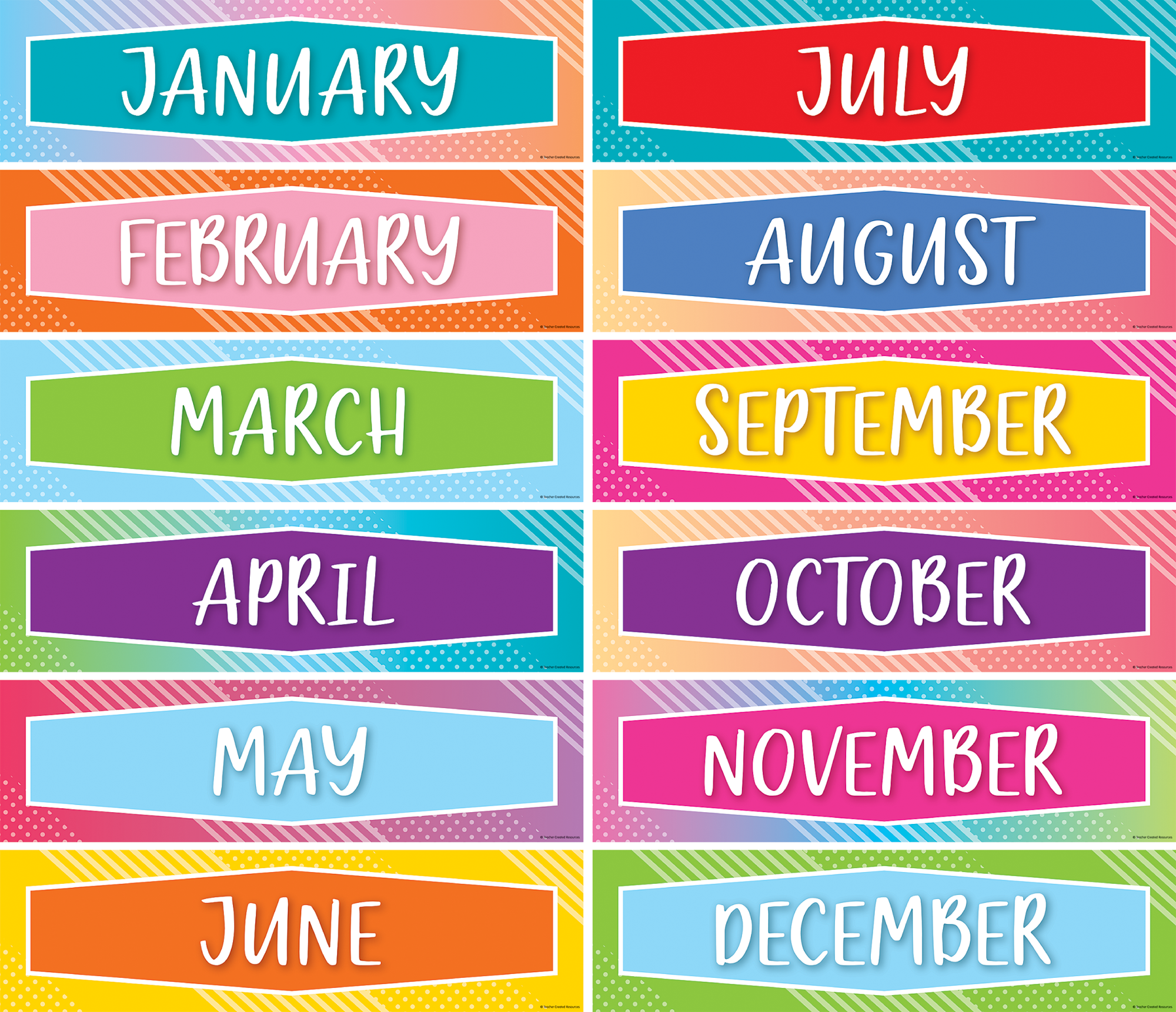 Colorful Vibes Monthly Headliners - TCR8789 | Teacher Created Resources