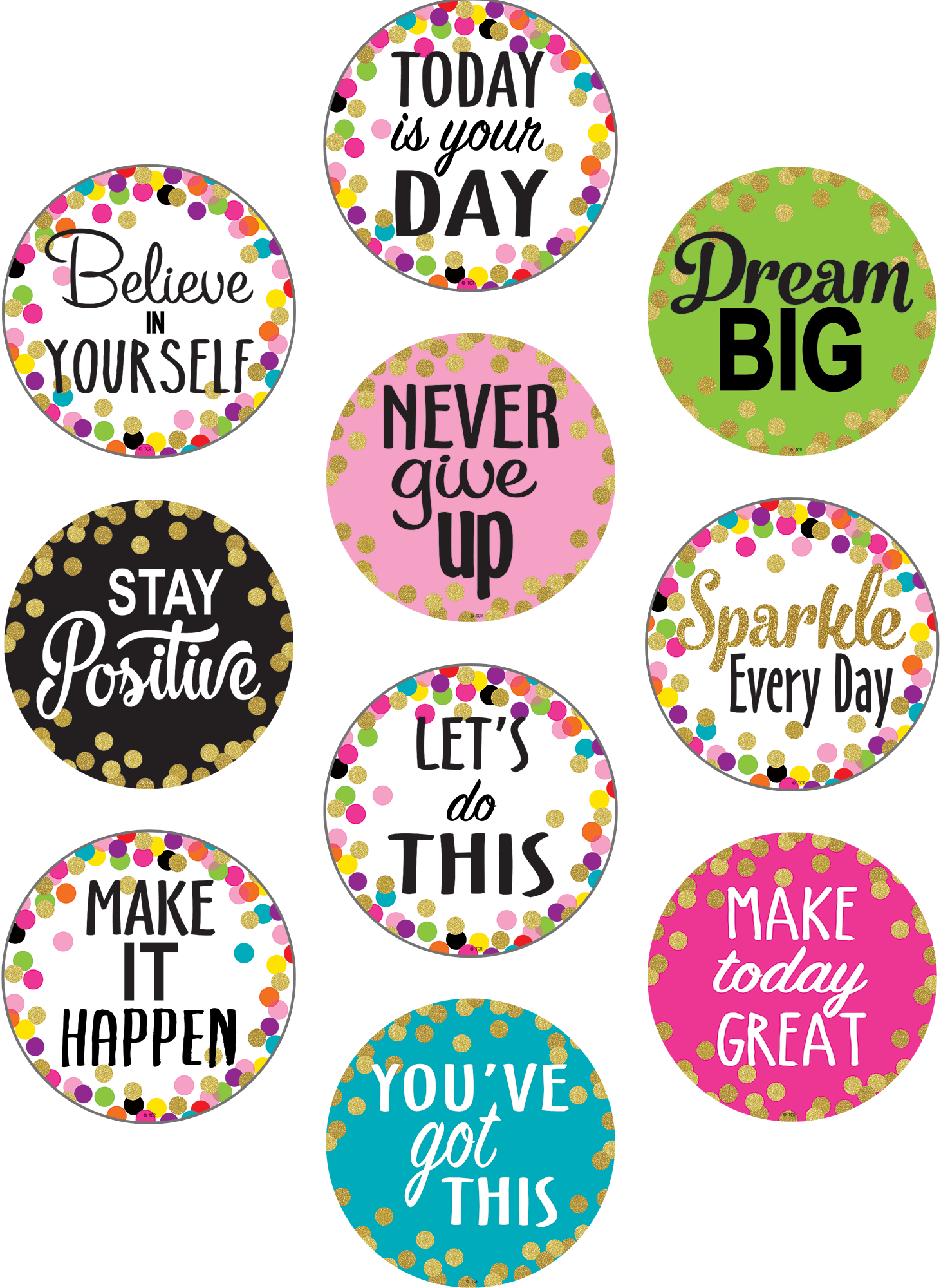 Confetti Positive Sayings Accents - TCR8890 | Teacher Created Resources