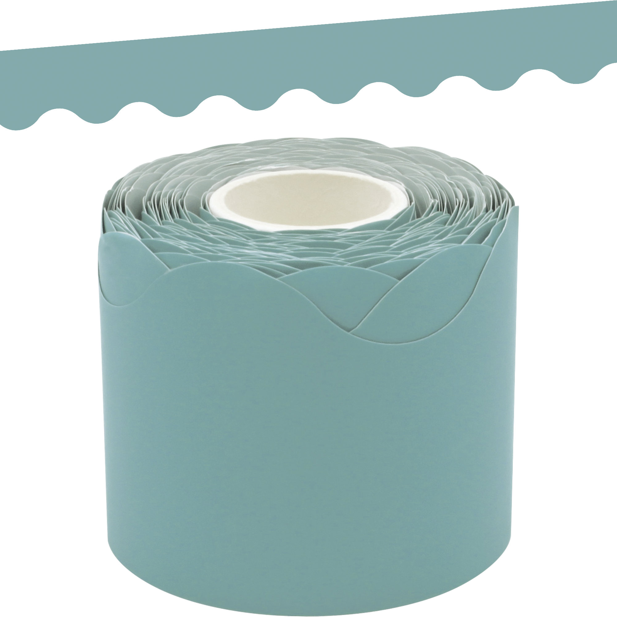 Calming Blue Scalloped Rolled Border Trim
