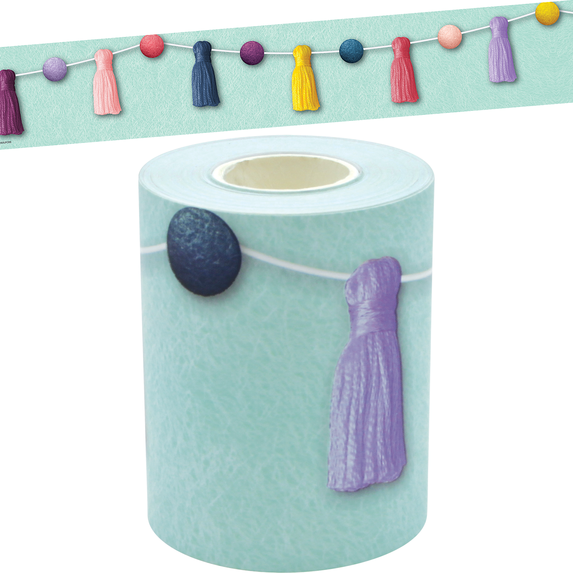 Oh Happy Day Pom-Poms and Tassels Straight Rolled Border Trim