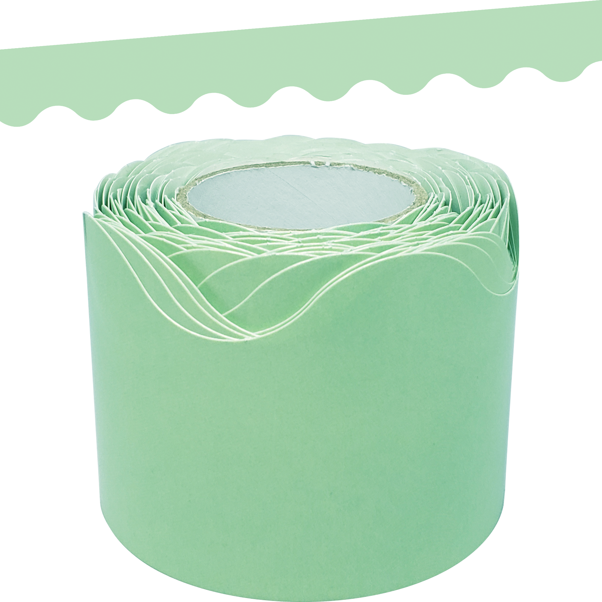 Mint Green Scalloped Rolled Border Trim