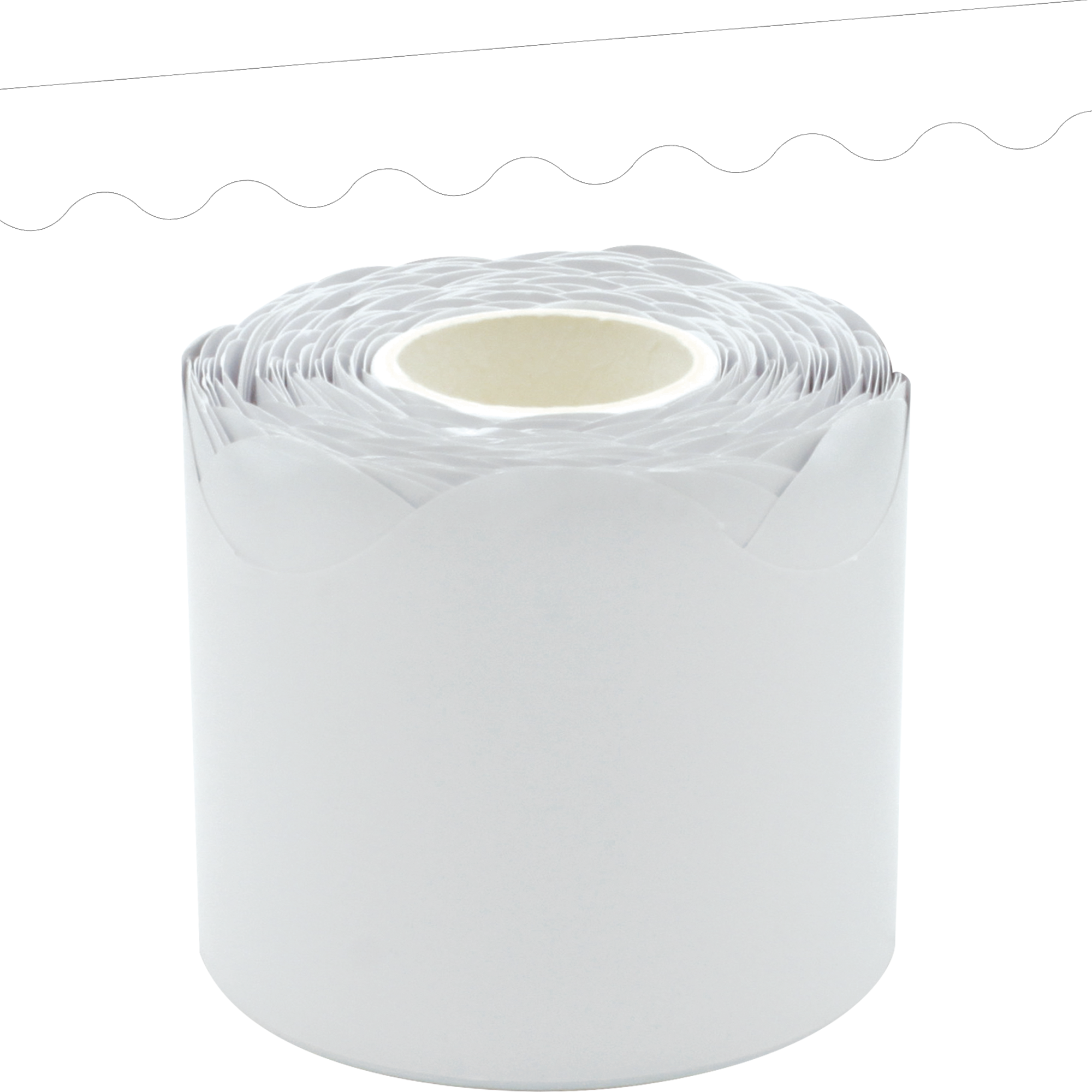 White Scalloped Rolled Border Trim