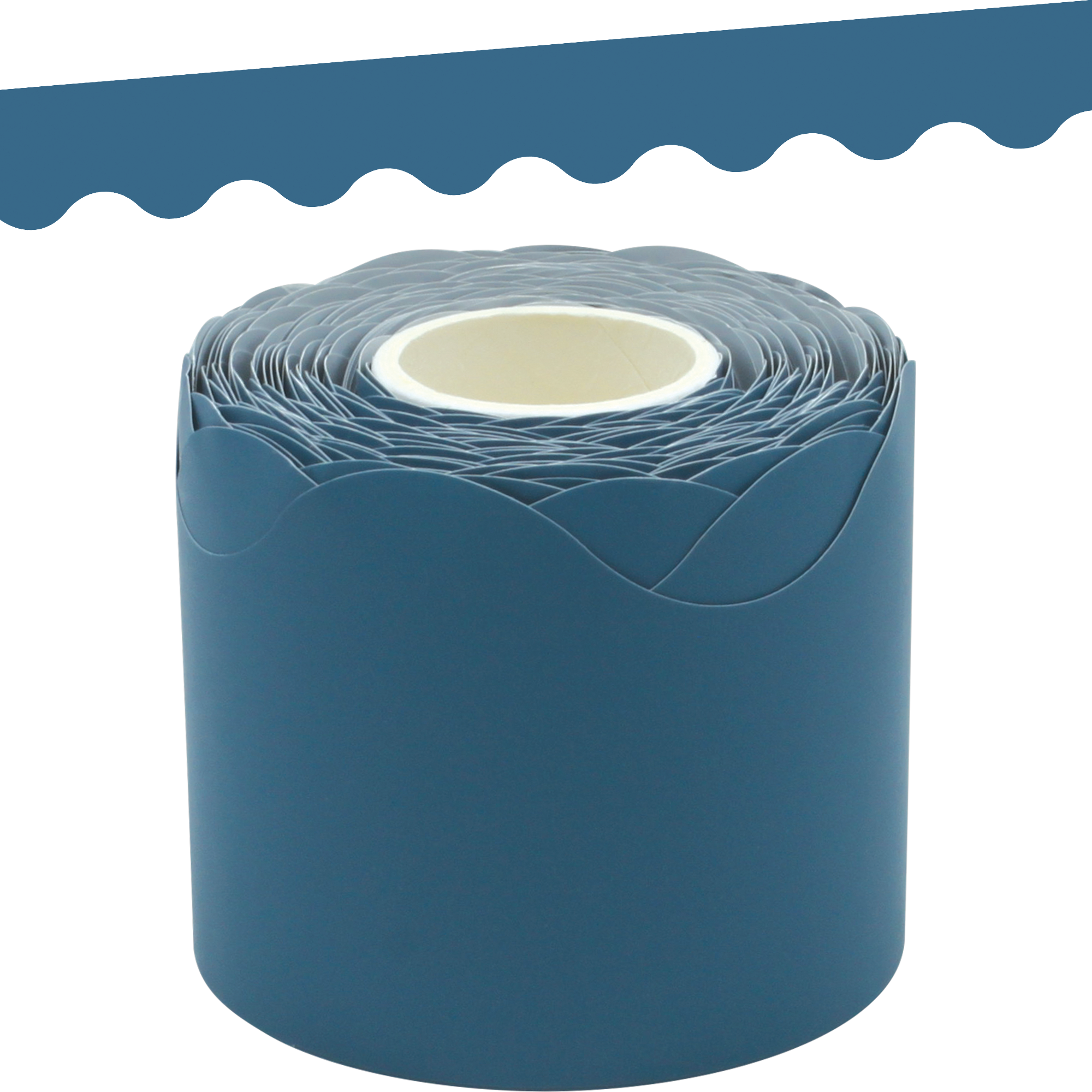 Slate Blue Scalloped Rolled Border Trim