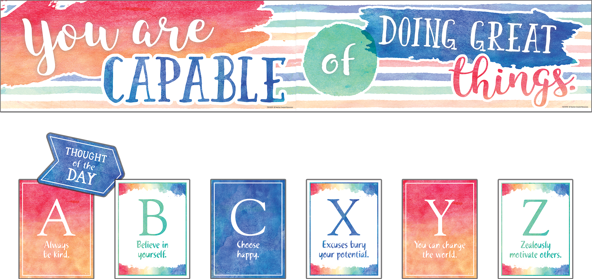 Watercolor You Are Capable of Doing Great Things Bulletin Board