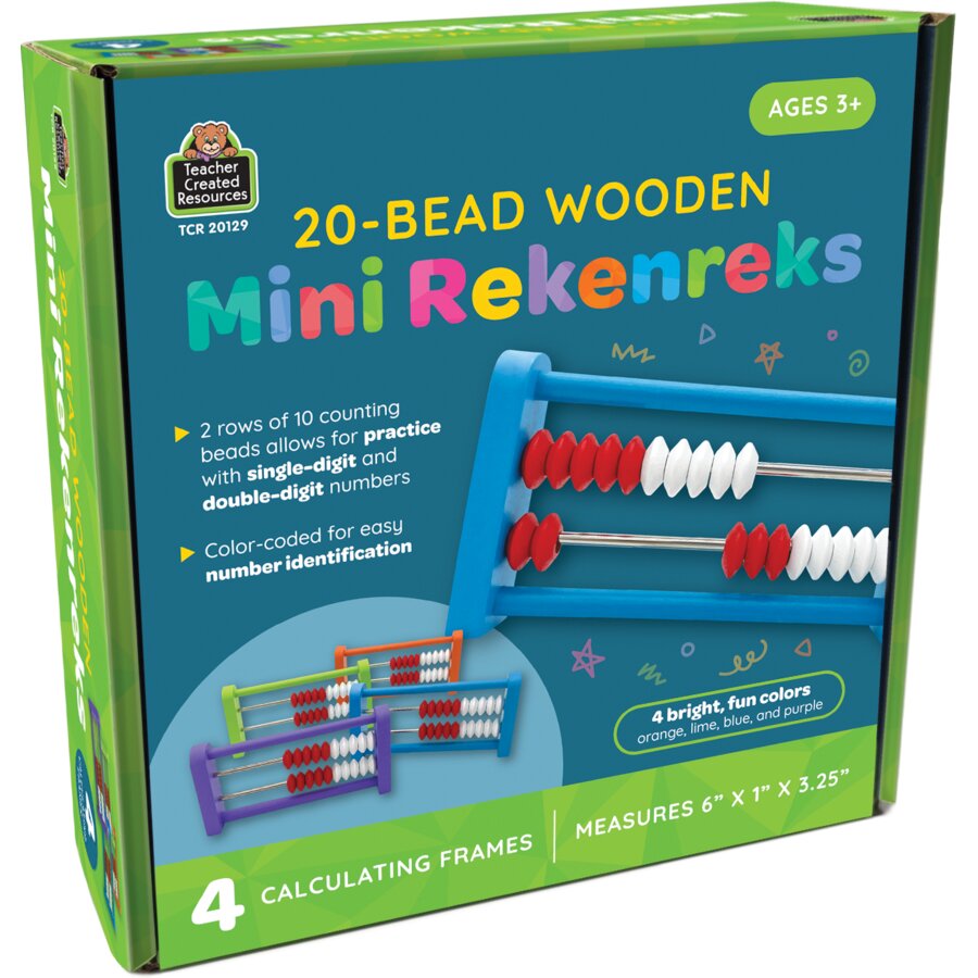 Mini Rekenrek 20-Bead Wooden Mini Rekenreks - TCR20129 | Teacher Created Resources