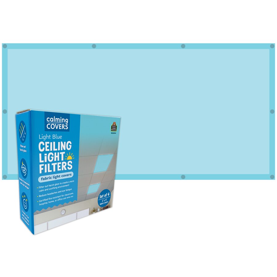Light Blue Calming Covers Ceiling Light Filters - TCR20144 | Teacher ...