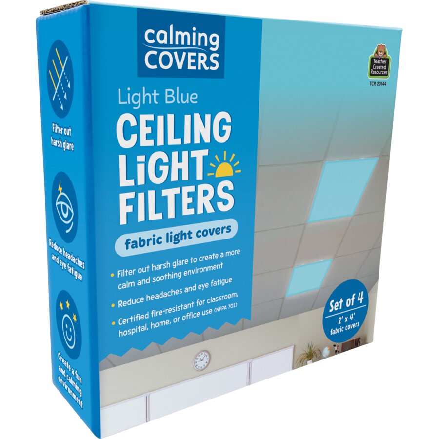 Light Blue Calming Covers Ceiling Light Filters - TCR20144 | Teacher ...