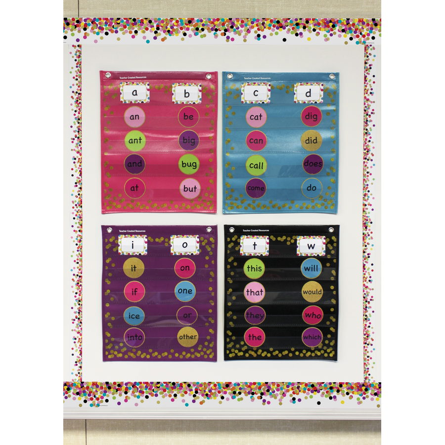 Confetti Colorful Mini Pocket Charts TCR20332 Teacher