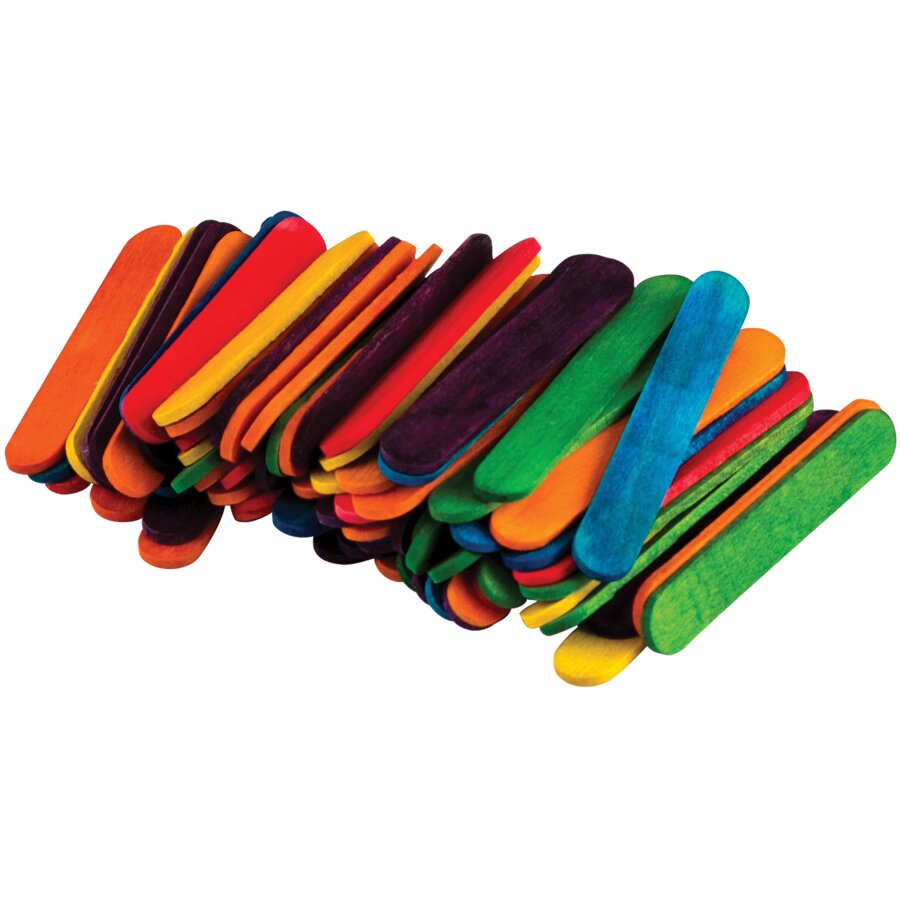 Multicolor Mini Craft Sticks - 100 Count - TCR20923 | Teacher Created ...
