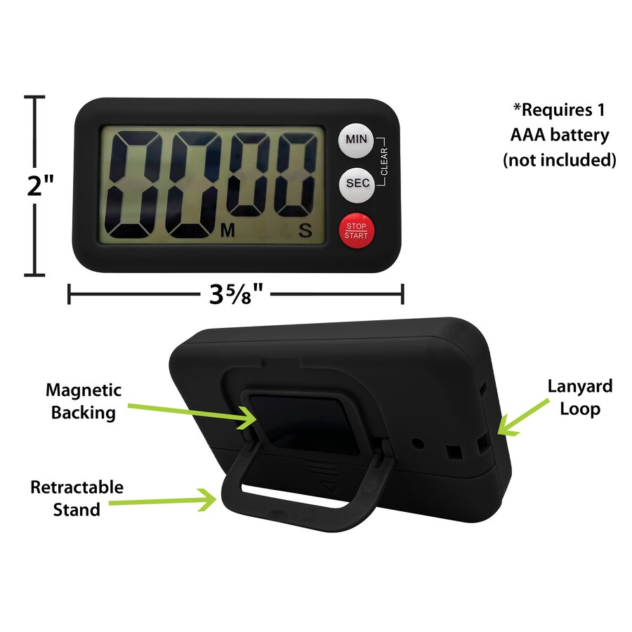 Black Magnetic Digital Classroom Timer - TCR21041 | Teacher Created ...