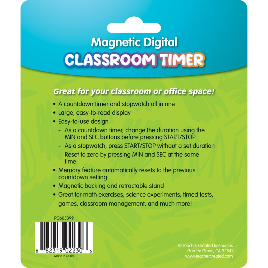 Teal Magnetic Digital Classroom Timer - TCR21042 | Teacher Created ...