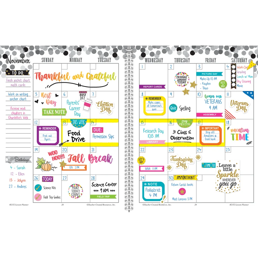 Confetti Lesson Planner with stickers product image 2