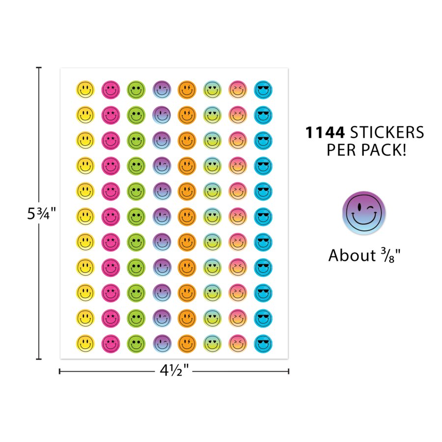 4ever Stickers Brights 4Ever Smiley Faces Mini Stickers Valu-Pak - TCR3925 | Teacher ...