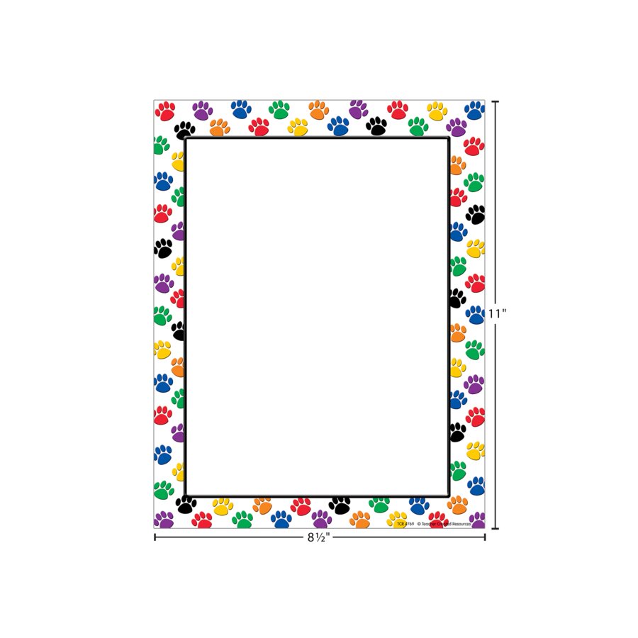 Computer Paw Print Colorful Paw Prints Computer Paper - TCR4769 | Teacher Created Resources