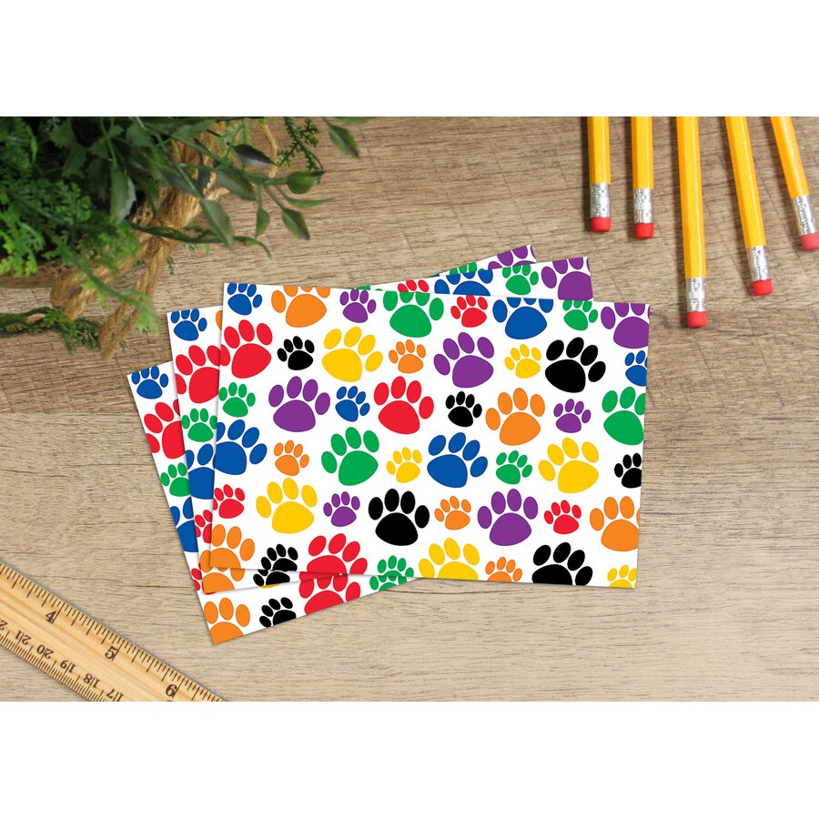 Teacher Created Resources Colorful Paw Prints Lanyard - 21.75" Long, With Plastic Clip & Metal Swivel Clasp