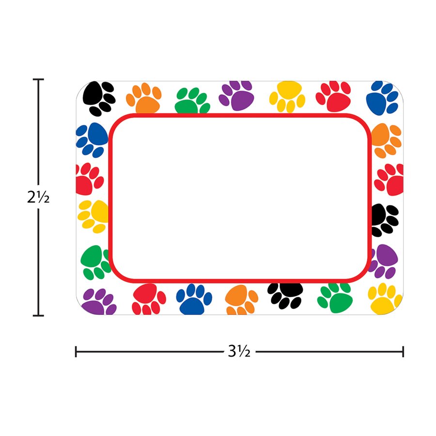 Colorful Paw Prints Name Tags/Labels - TCR5168 | Teacher Created Resources