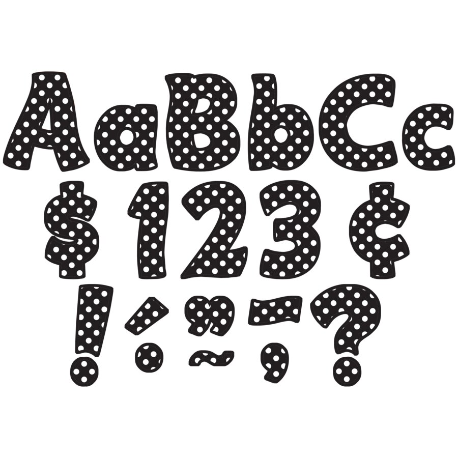 Teacher Created Resources 4 in. Black & Silver Funtastic Font Letters Teacher Created Resources 4 in. Black & Silver Funtastic Font Letters