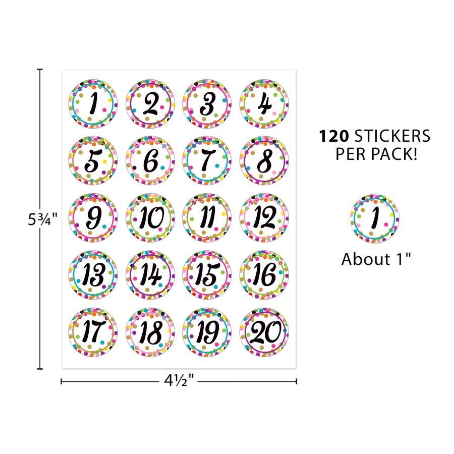 Confetti Numbers Stickers - TCR5574 | Teacher Created Resources confetti-numbers-stickers-tcr5574-teacher-created-resources