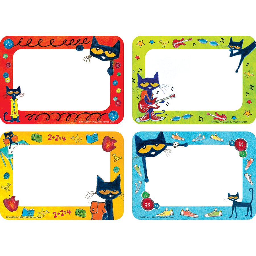 Pete the Cat Name Tags/Labels Multi-Pack TCR63939 Teacher