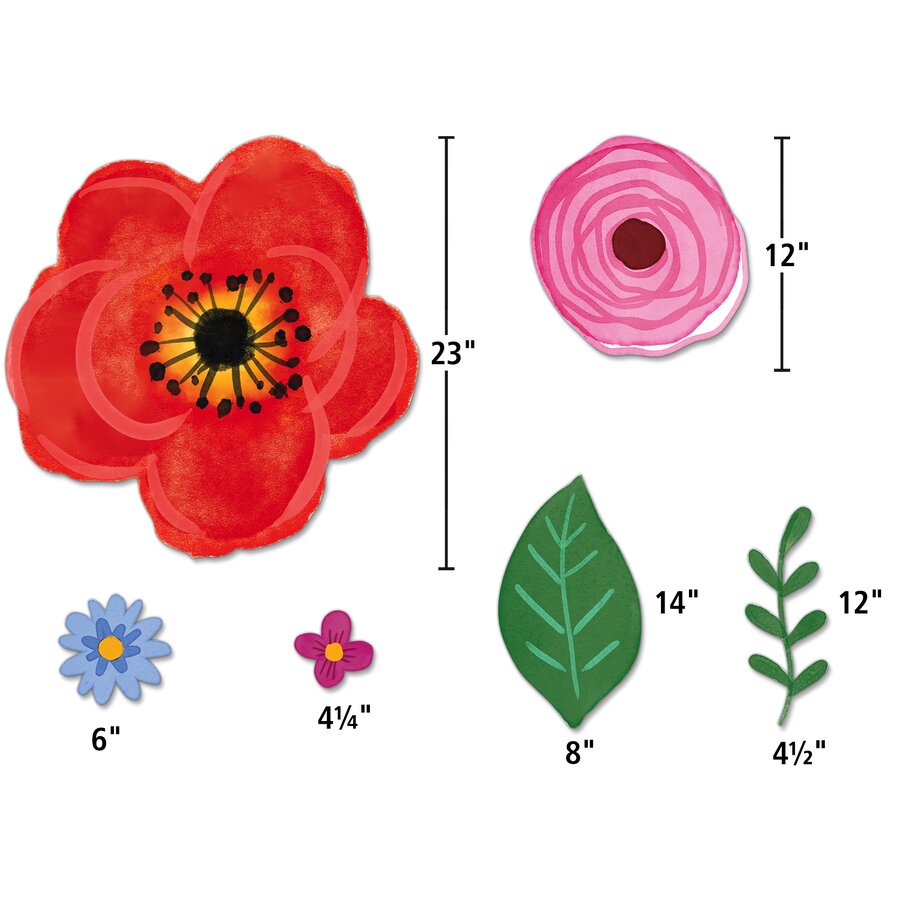Teacher Created Resources Wildflowers Alphabet & Numbers Bulletin Board Set - 37 Pieces, A-Z & 0-10 Cards
