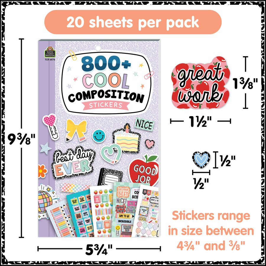 Dynamic Compositions Sticker Cool Composition Sticker Pad - TCR6876 | Teacher Created Resources