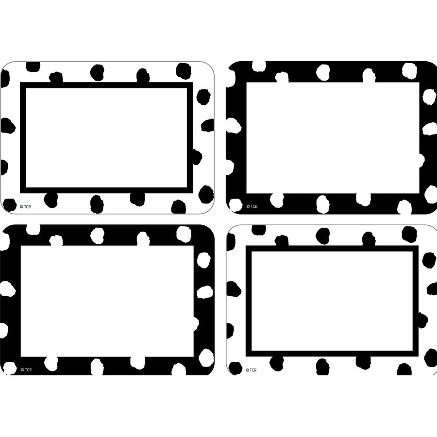 black-and-white-painted-dots-name-tags-labels-multi-pack-tcr7085-teacher-created-resources for Field Trip Name Tags Free Printable Black and White Painted Dots Name Tags/Labels - Multi-Pack - TCR7085 | Teacher Created Resources for Field Trip Name Tags Free Printable