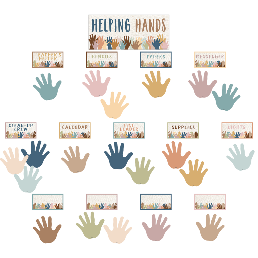 Everyone is Welcome Helping Hands Mini Bulletin Board - FD Class Décor