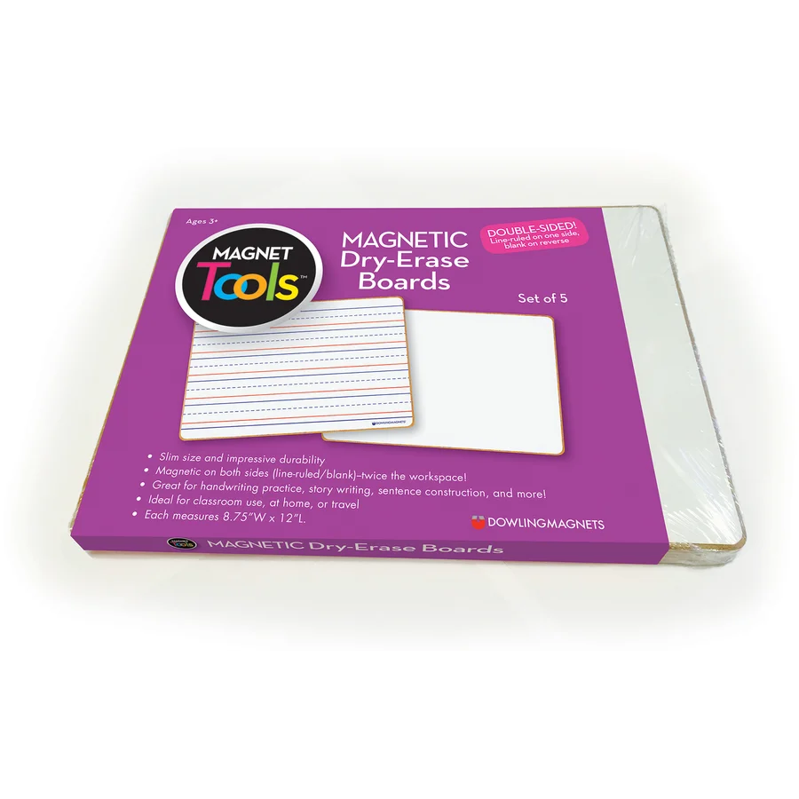 Double-Sided Magnetic Dry-Erase Boards: Lined/Blank, Set of 5 product image 1