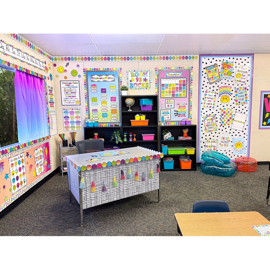 Bulletin Board Background Black Polka Dots Scalloped Border Trim - TCR4671 | Teacher Created Resources Orange Bulletin Board Border