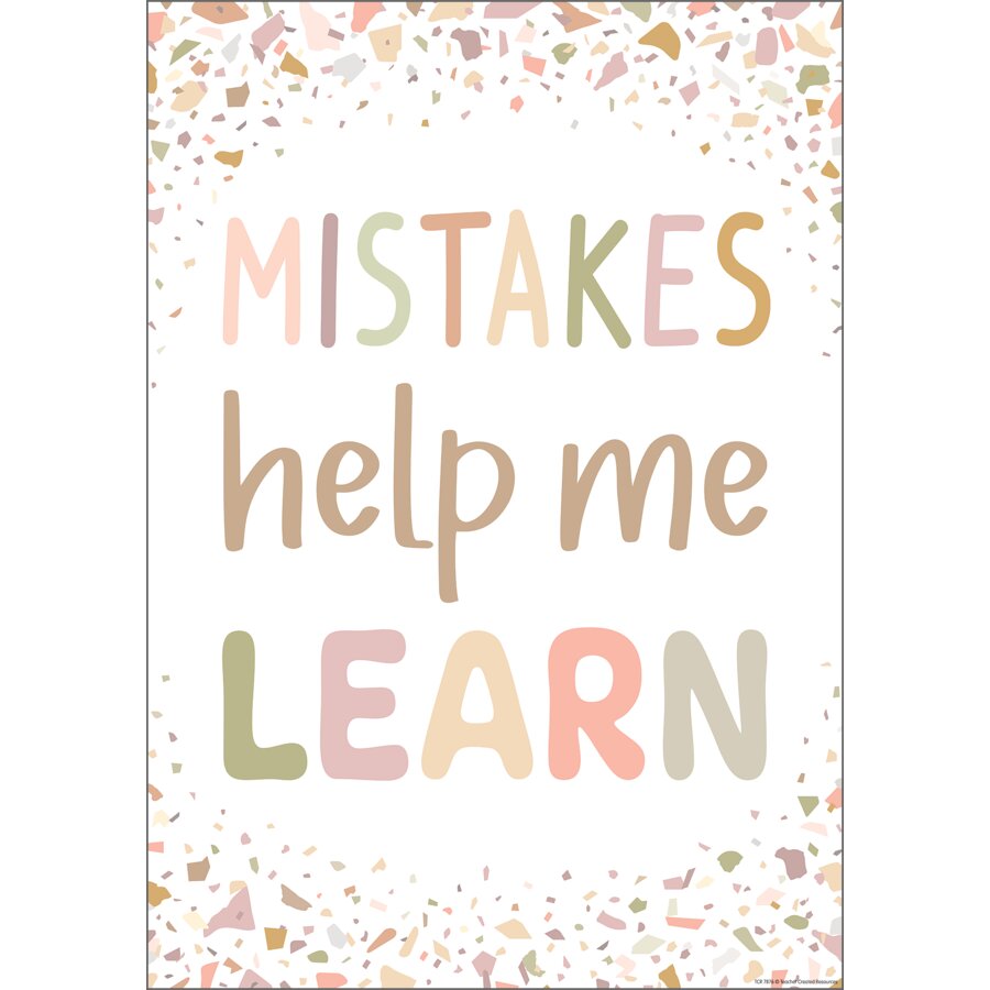 Mistakes Help Me Learn Positive Poster - TCR7876 | Teacher Created ...