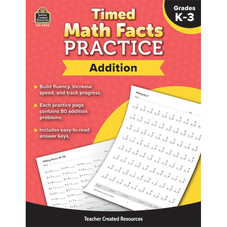 Timed Math Facts Practice: Addition - TCR8400 | Teacher Created Resources