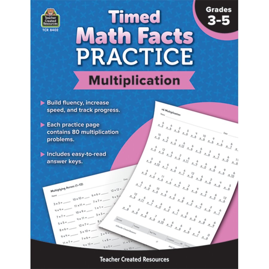 Timed Math Facts Practice: Multiplication - TCR8402 | Teacher Created ...
