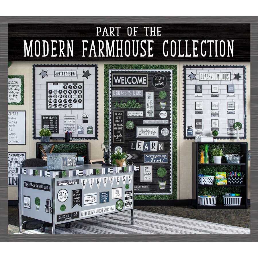 Modern Farmhouse Classroom Jobs Mini Bulletin Board - TCR8532 | Teacher