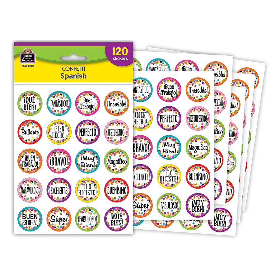 Confetti Spanish Stickers - TCR8725 | Teacher Created Resources