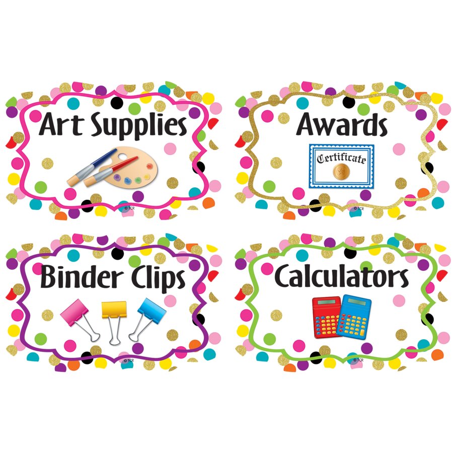 Confetti Supply Labels - TCR8751 | Teacher Created Resources