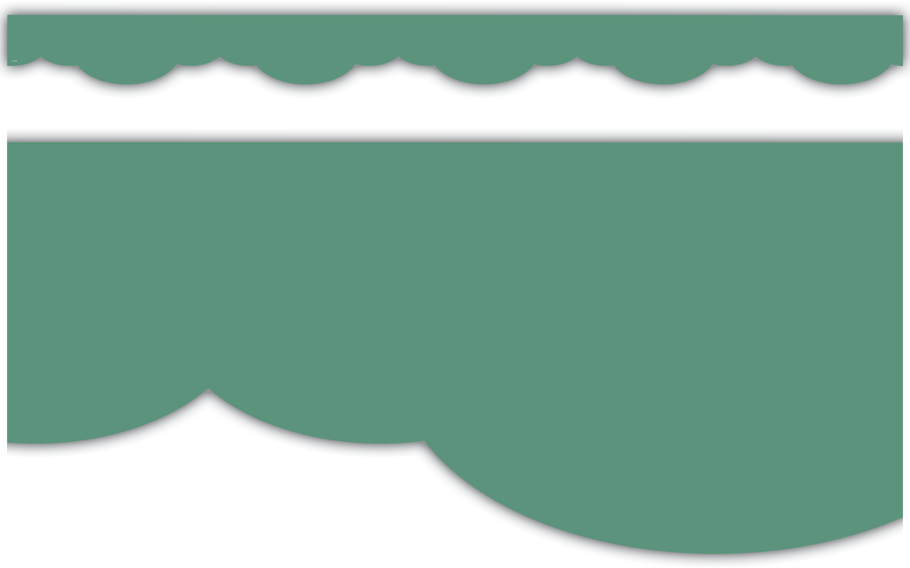 Eucalyptus Green Fancy Scallops Border Trim