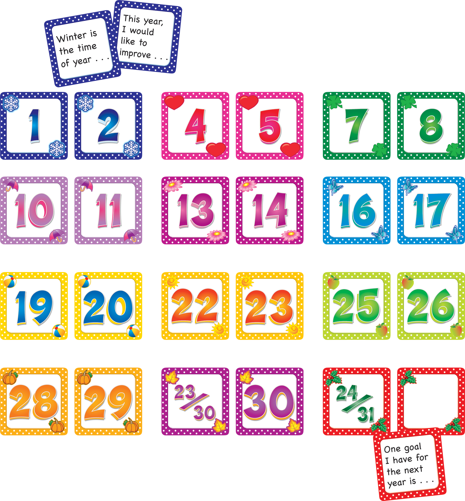 Calendar Days/Story Starters Set (12 pks) TCR9991 Teacher Created
